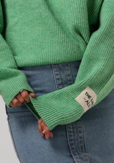 Groene ALIX THE LABEL Trui LADIES KNITTED FLUFFY PULLOVER - large