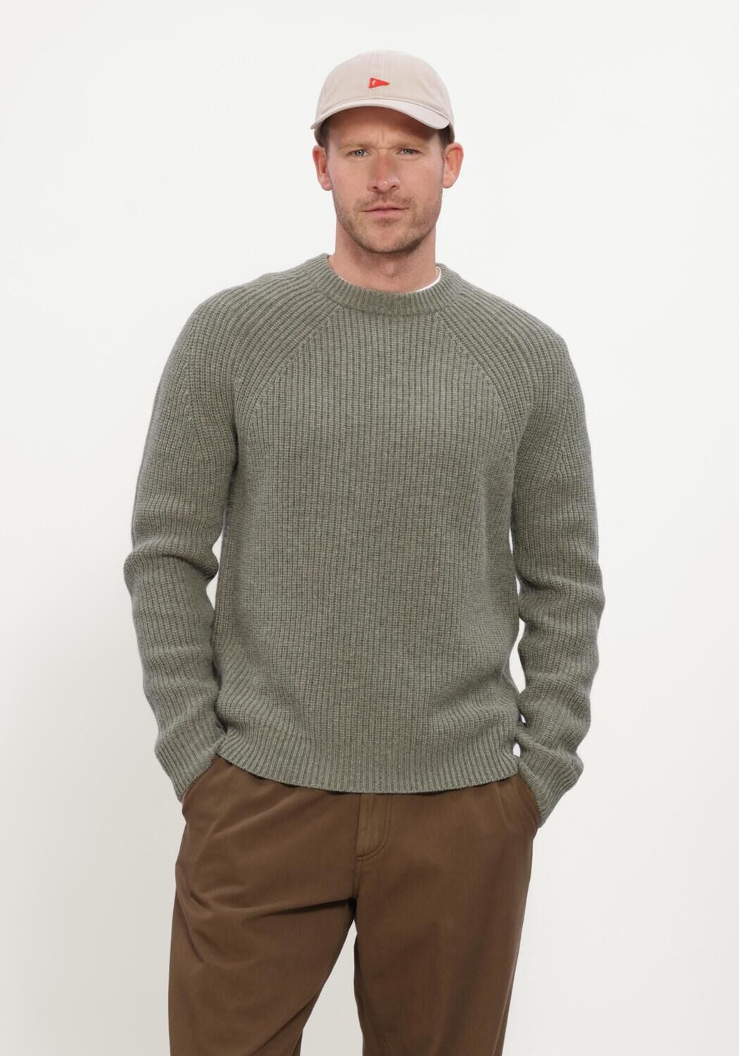 FORÉT Forét Heren Truien & Vesten Delta Wool Rib Knit Groen