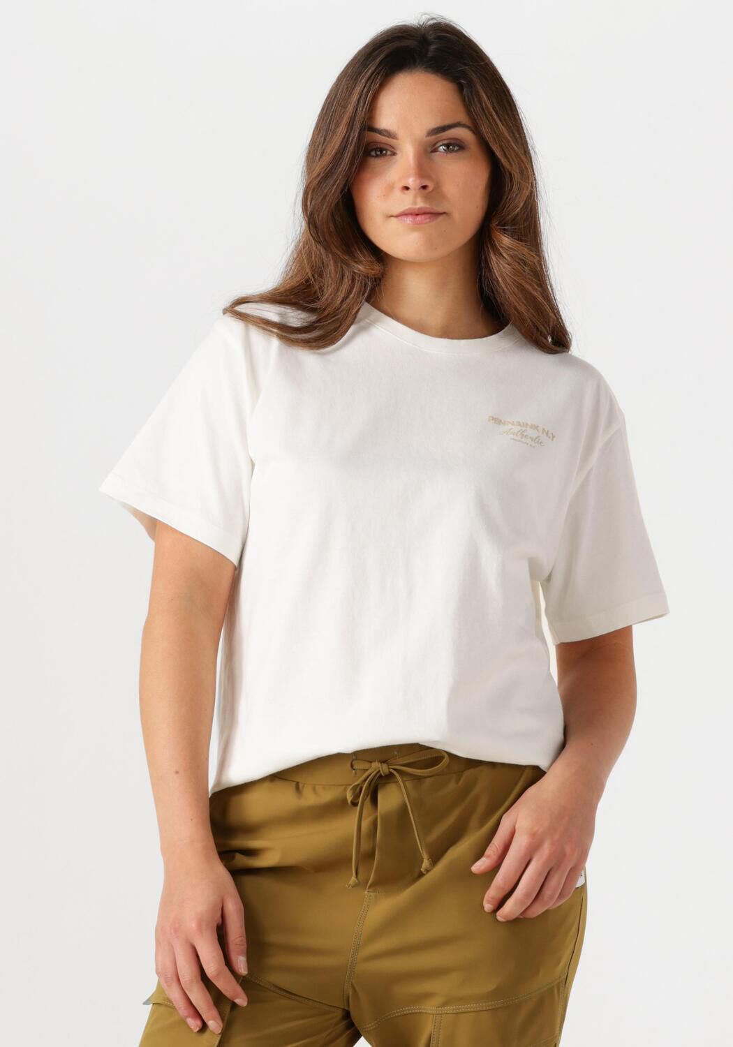 PENN & INK Dames Tops & T-shirts T-shirt Print Ecru