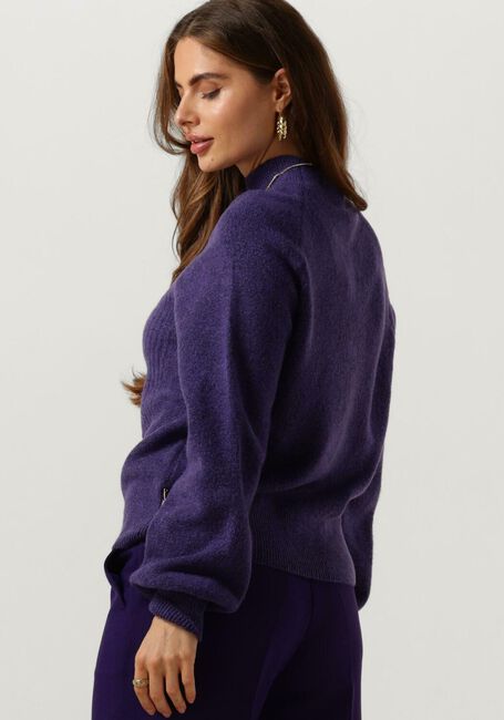 Paarse JANSEN AMSTERDAM Trui K190 KNIT TURTLE NECK RAGLAN LONG SLEEVES - large