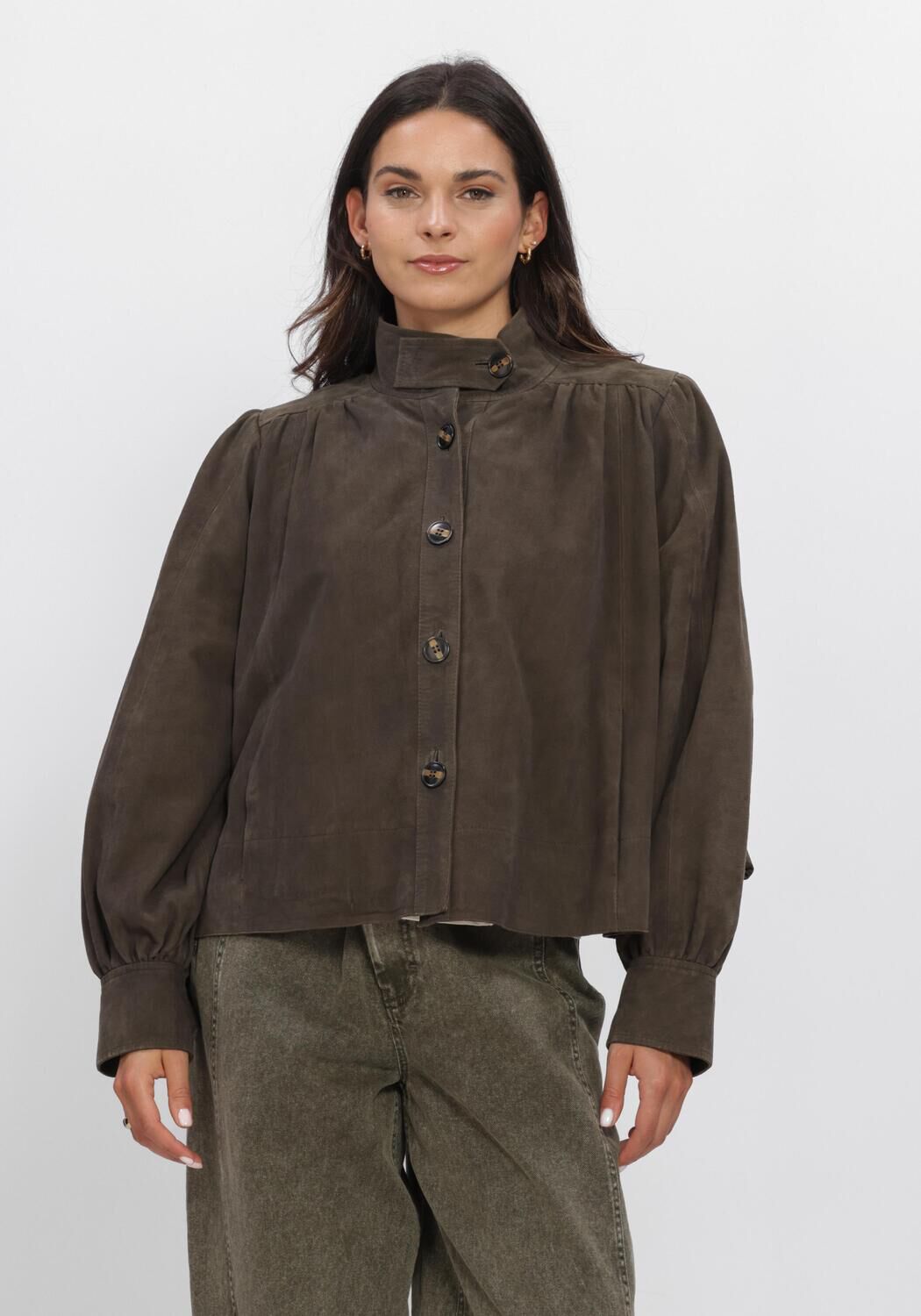 Zwarte SECOND FEMALE Jack ZONIE SUEDE JACKET - large