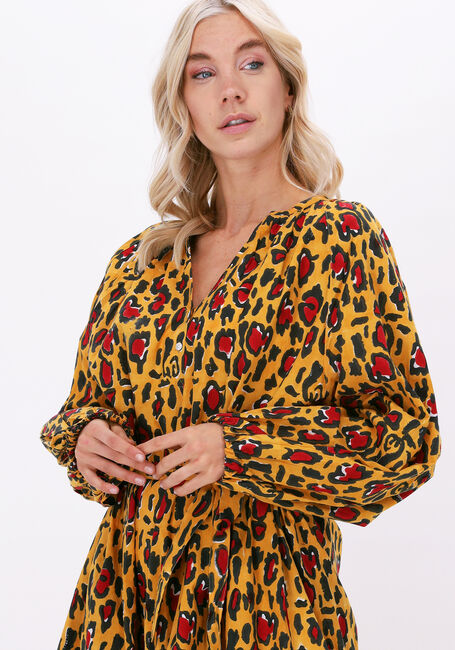 Gele SISSEL EDELBO Midi jurk LARA SHORT DRESS - large