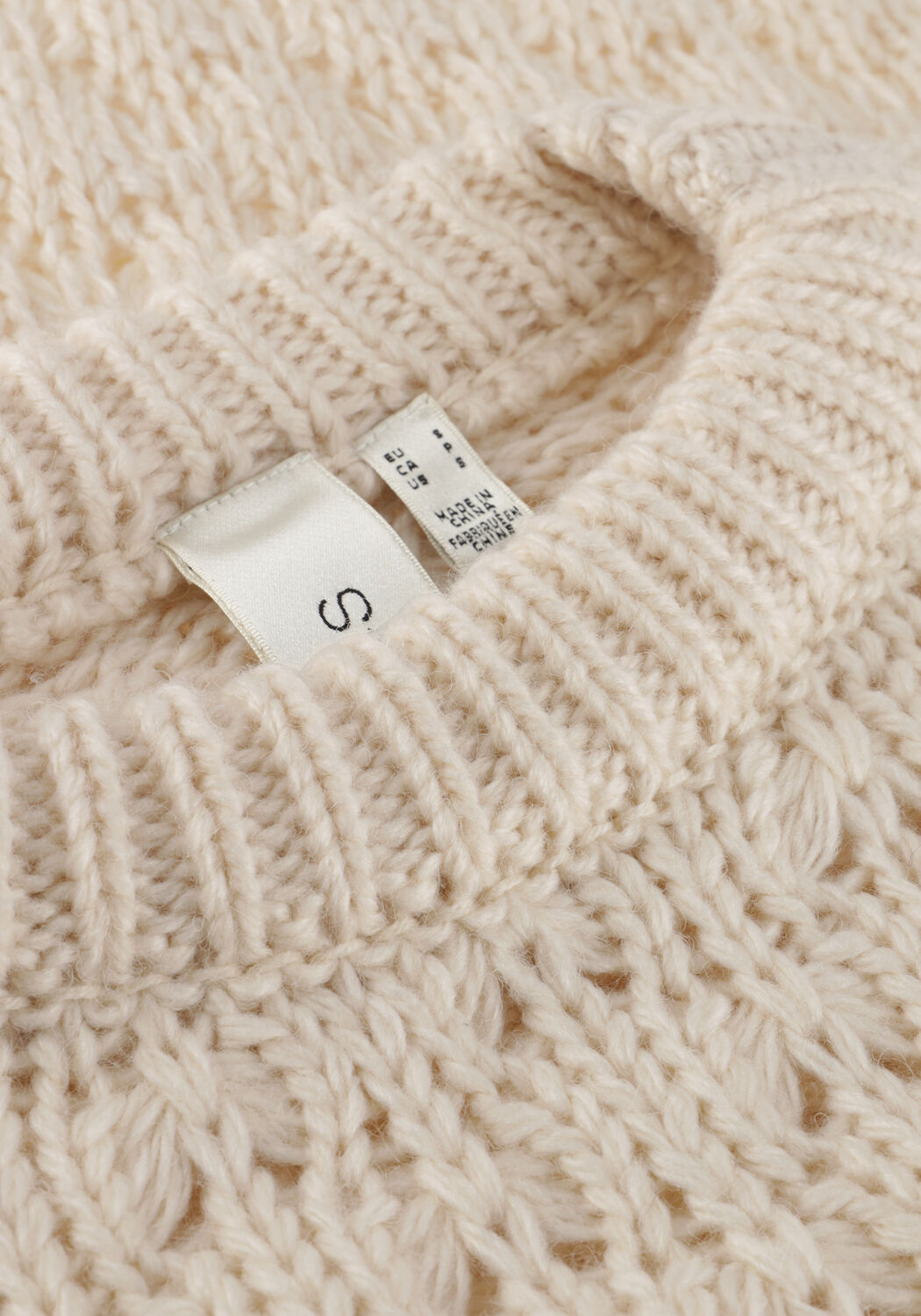 Beige Y.A.S. Trui YASBUBBA LS KNIT PULLOVER S. - large