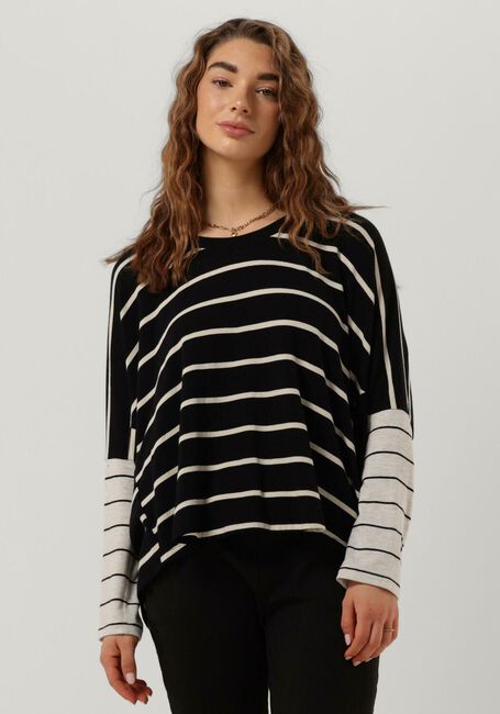 Zwarte 10DAYS  LONGSLEEVE TEE MIX STRIPES - large