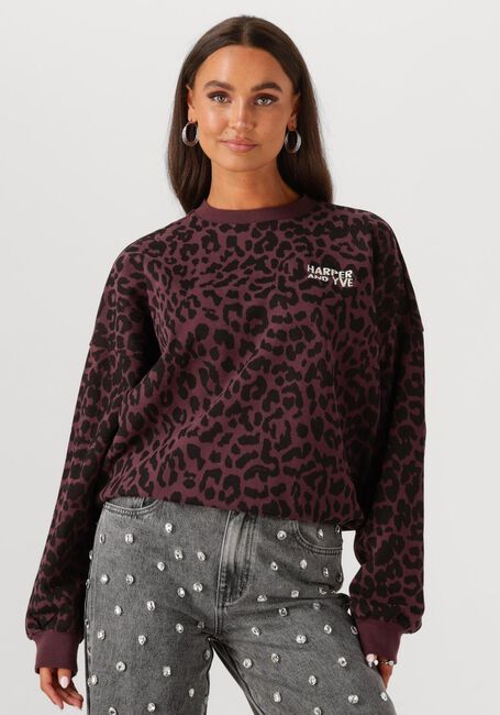 Paarse HARPER & YVE Trui LEOPARD-SW - large