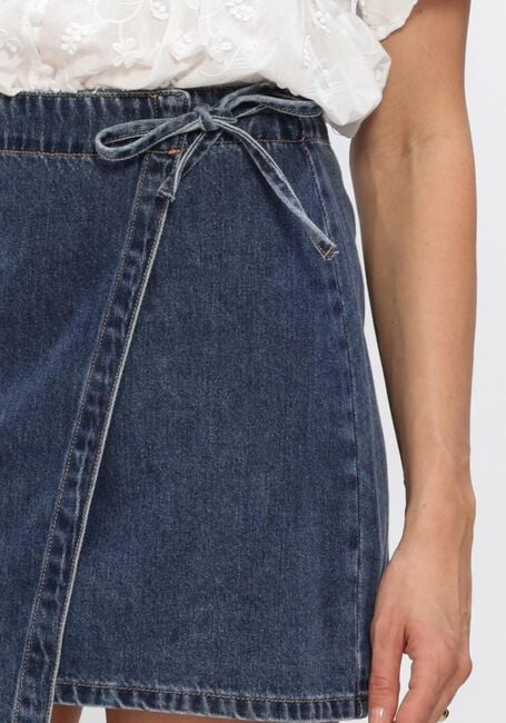 Blauwe OBJECT Minirok OBJROSIE MW DENIM SHORT WRAP SKIRT - large