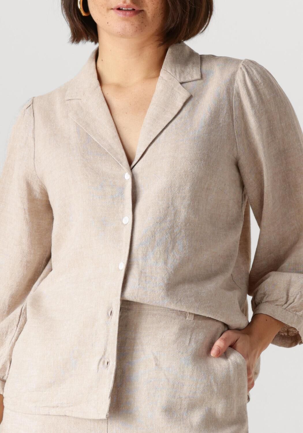 MSCH COPENHAGEN Dames Blouses Mschpennie Ginia 3 4 Shirt Beige