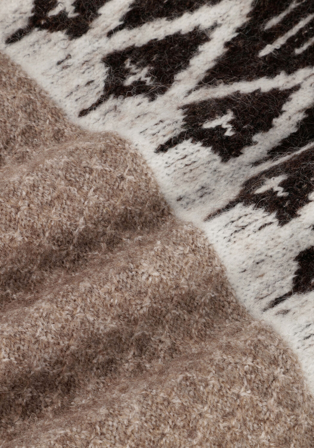 Beige OBJECT Trui SALA L/S KNIT PULLOVER - large