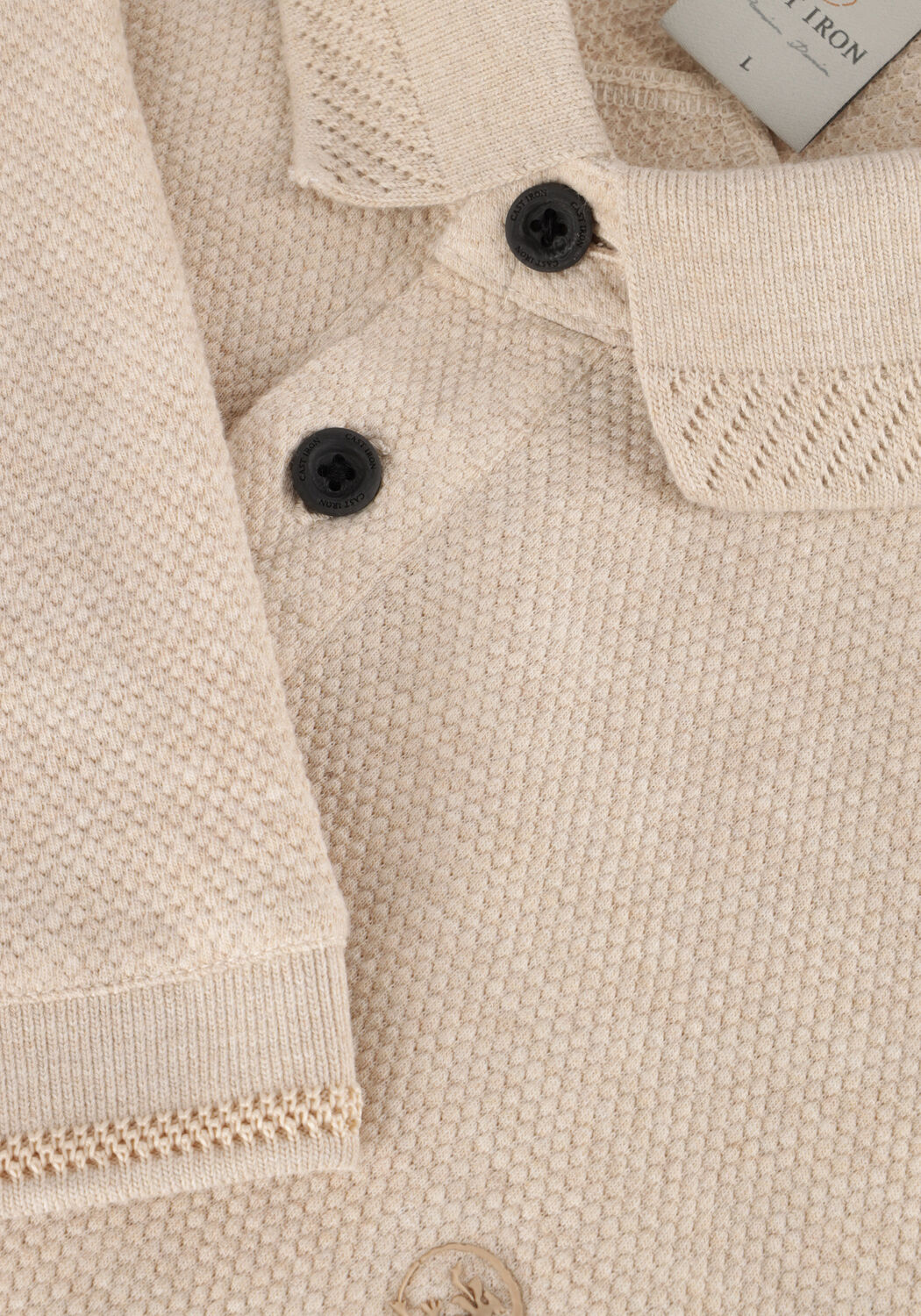 Zand CAST IRON Polo SHORT SLEEVE POLO POPCORN JERSEY MELANGE - large