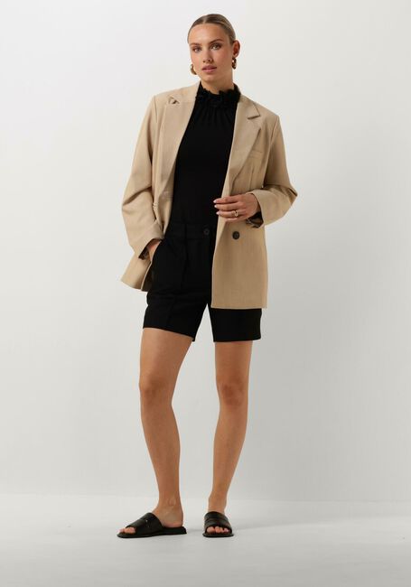 Zwarte JANSEN AMSTERDAM Top TC356 SINGLET WITH FLOWERS AT NECKLINE - large