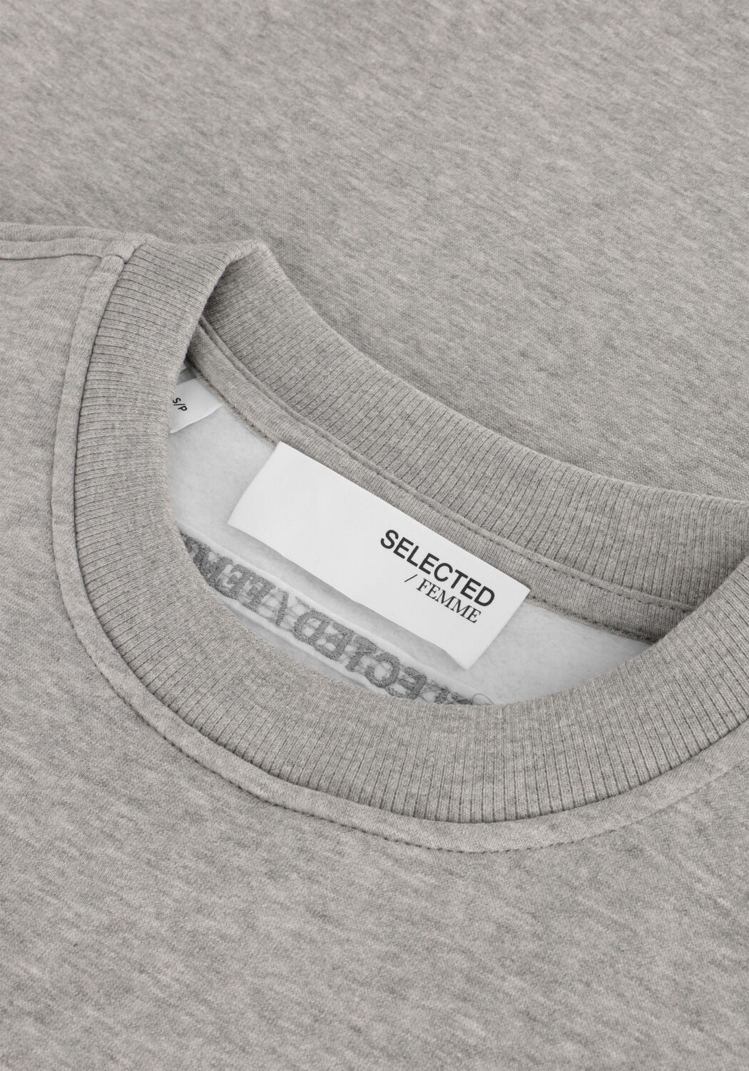 Lichtgrijze SELECTED WOMEN Sweater SLFGIA YRSA LS CREW NECK SWEAT - large