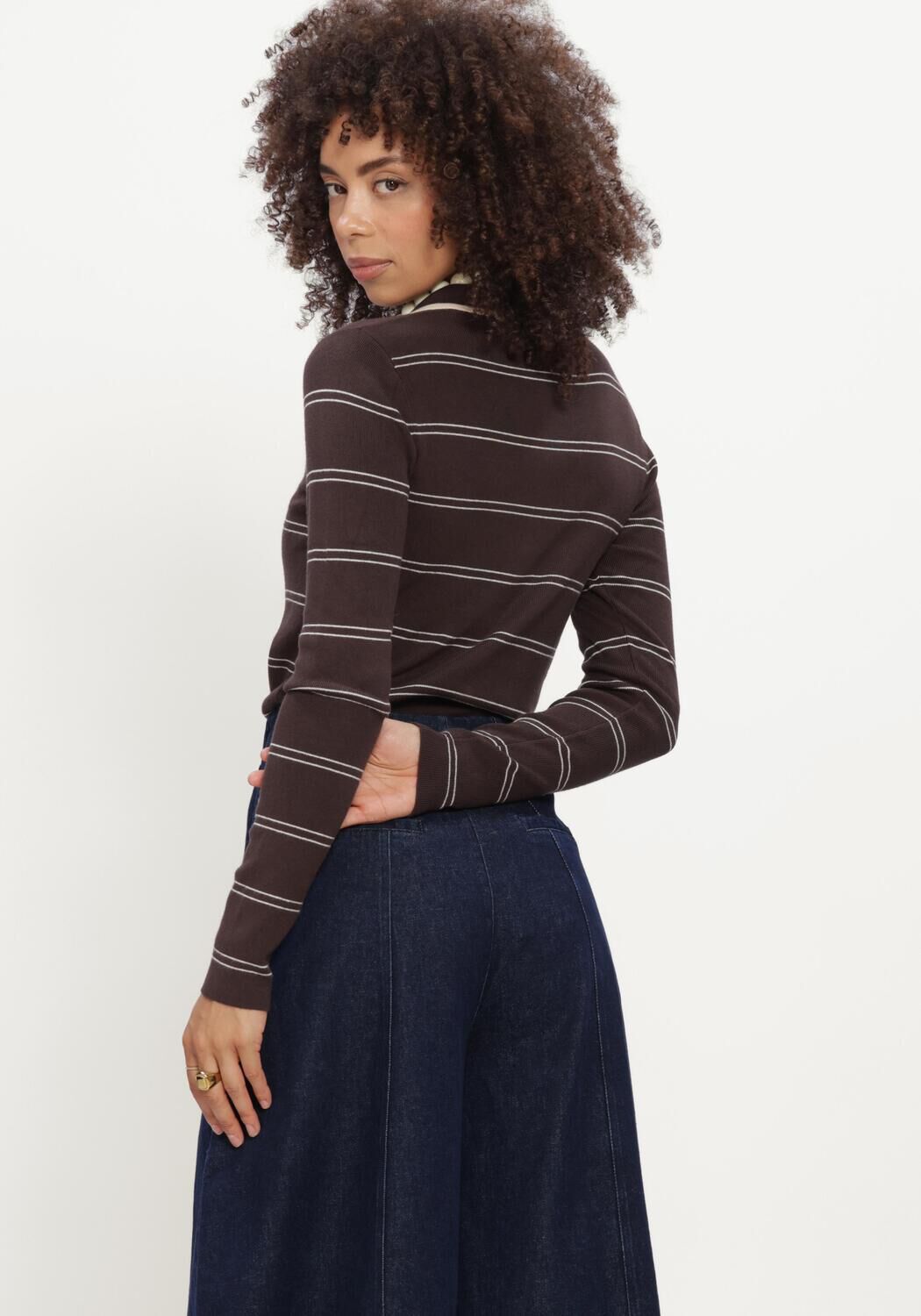 Bruine CO'COUTURE Polo LUECC STRIPE POLO KNIT - large