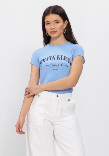 Blauwe CALVIN KLEIN T-shirt SS GRAPHIC LOGO BABY TEE - large