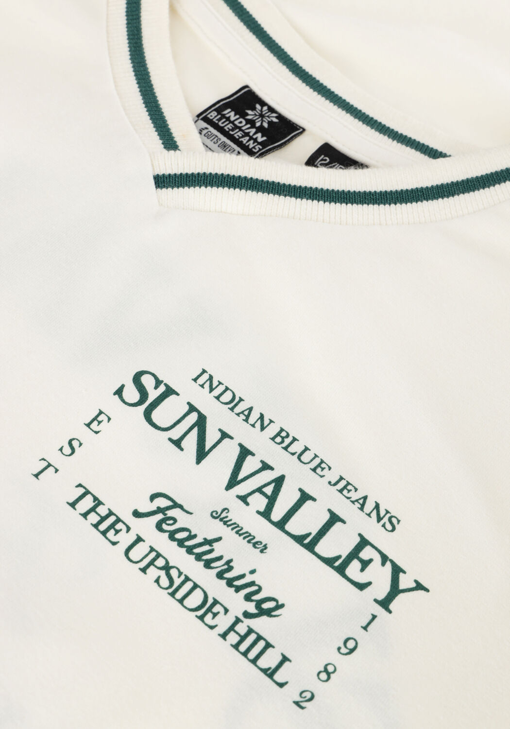 Witte INDIAN BLUE JEANS T-shirt T-SHIRT V-NECK SUN VALLEY - large