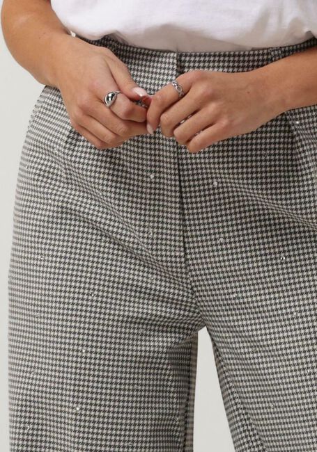Grijze ALIX THE LABEL Pantalon LADIES WOVEN MINI CHECK PANTS - large