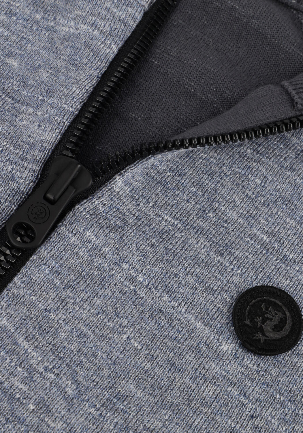 Donkerblauwe CAST IRON Trui HALF ZIP COLLAR COTTON HEATHER PLATED HALF ZIP - large