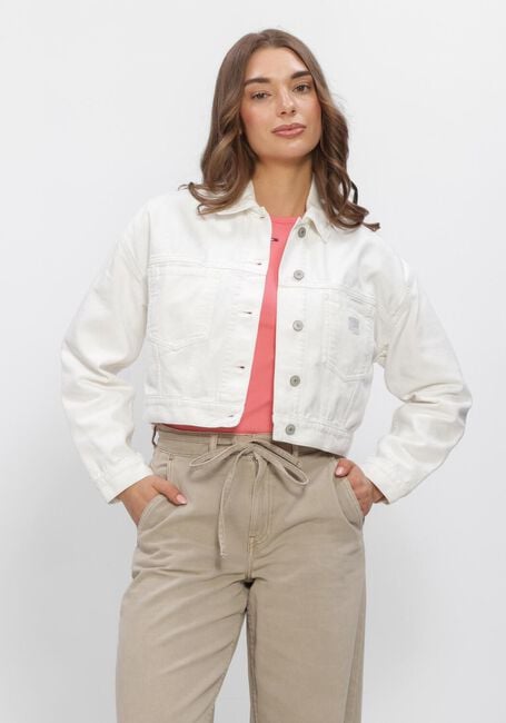 Witte TOMMY JEANS Spijkerjas OVSZ CROP TRCKR JCKT FLG BJ6099 - large