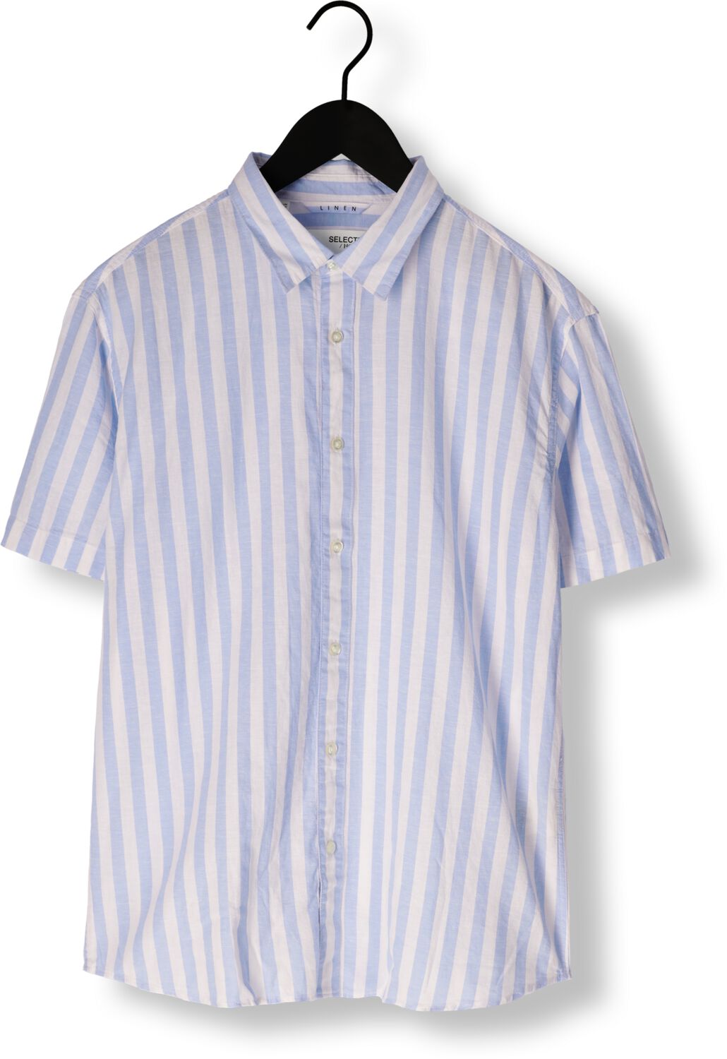 SELECTED HOMME Heren Overhemden Slhreg-sun Shirt Ss Noos Blauw