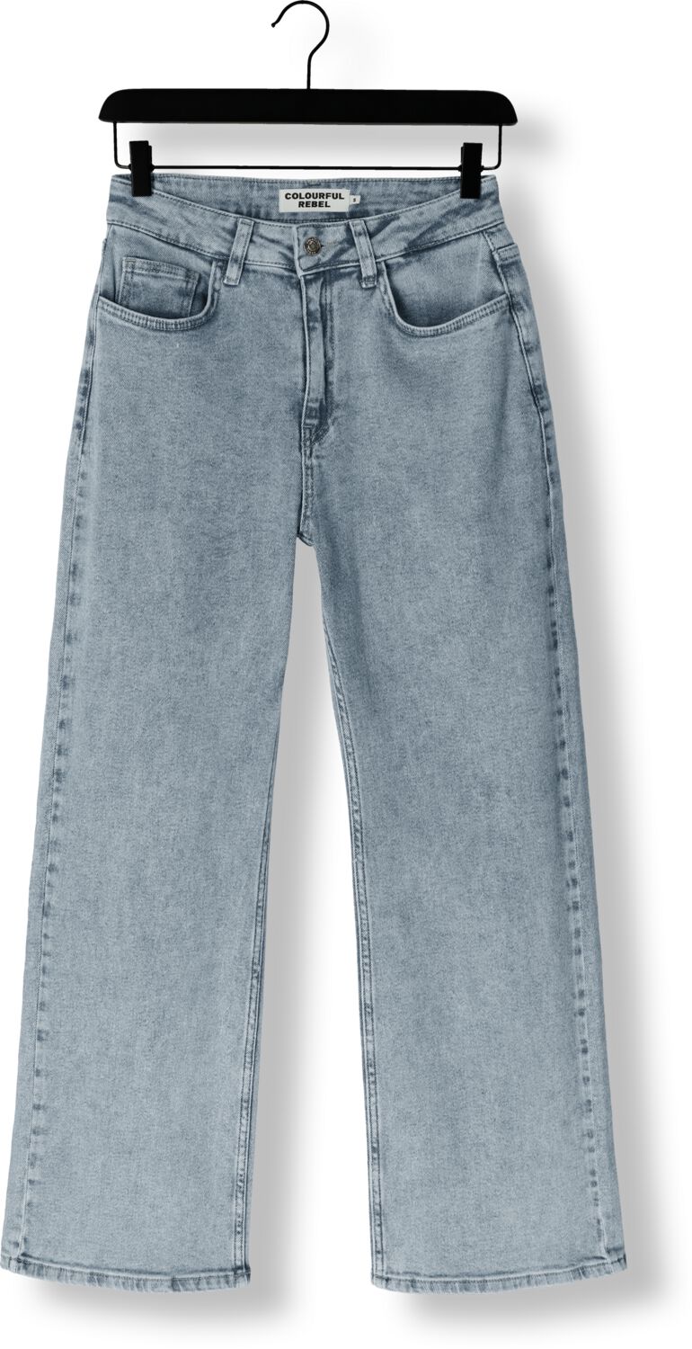 COLOURFUL REBEL Dames Jeans Gaias High Rise Wide Leg Denim Pants Blauw