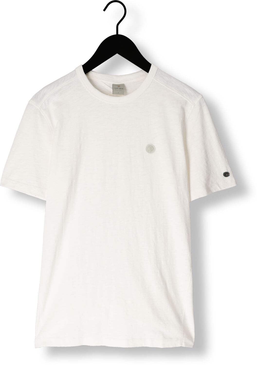 CAST IRON Heren Polo's & T-shirts Short Sleeve R-neck Organic Cotton Slub Essential Wit