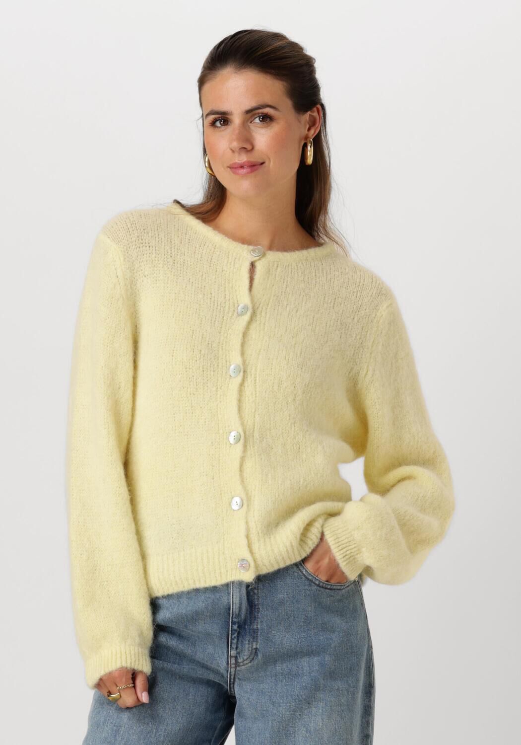 AMERICAN DREAMS Dames Truien & Vesten Susan Alpaca Cardigan Geel