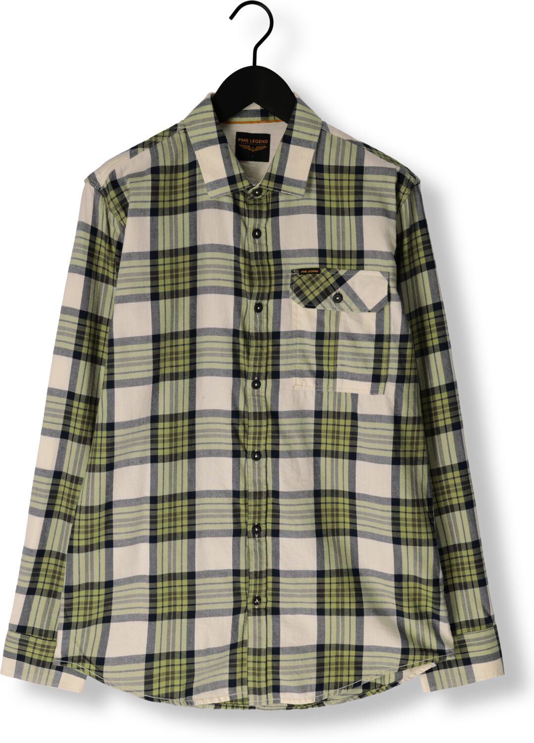 PME LEGEND Heren Overhemden Long Sleeve Shirt Ctn Twill Check Groen