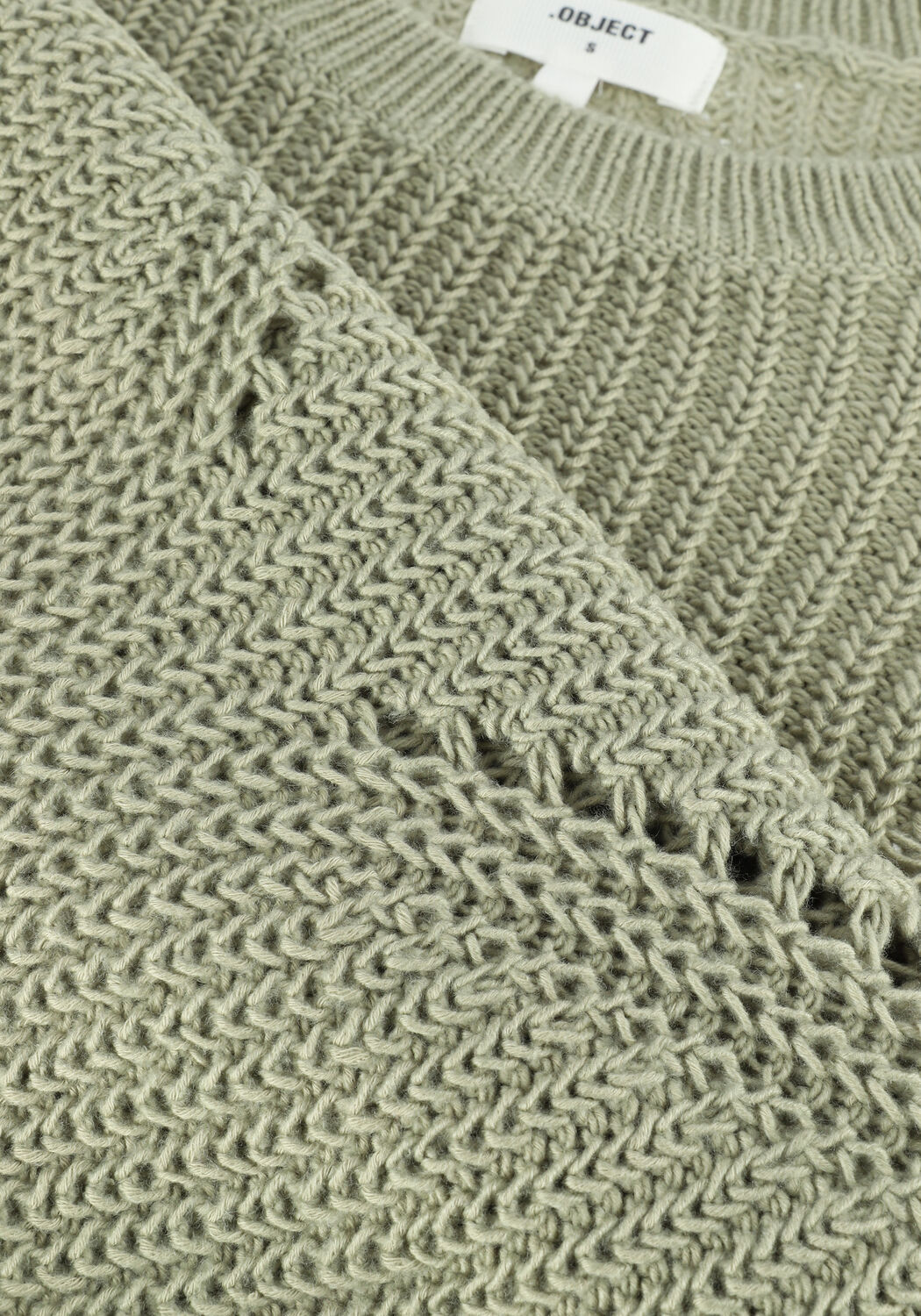Groene OBJECT Trui OBJLANA L/S KNIT PULLOVER NOOS - large