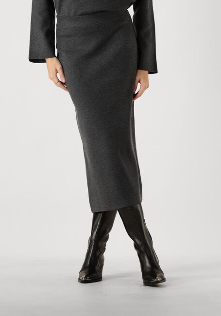 Donkergrijze OBJECT Midirok OBJREYNARD HW KNIT SKIRT - large
