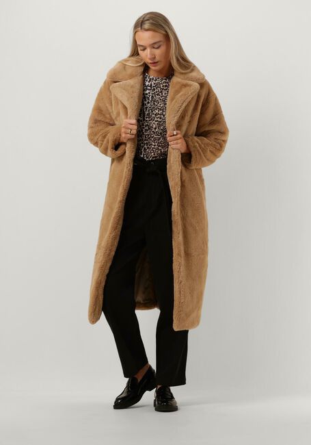 Taupe NOTRE-V Faux fur jas FUR COAT LONG - large