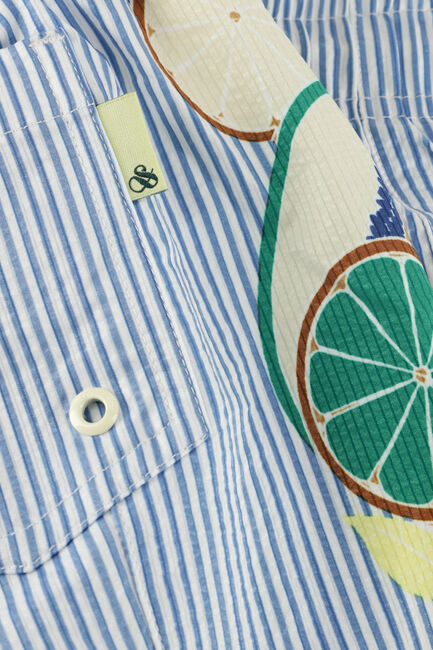 Blauwe SCOTCH & SODA Zwembroeken MID LENGHT PLACED PRINT SEERSUCKER SWIM SHORTS - large