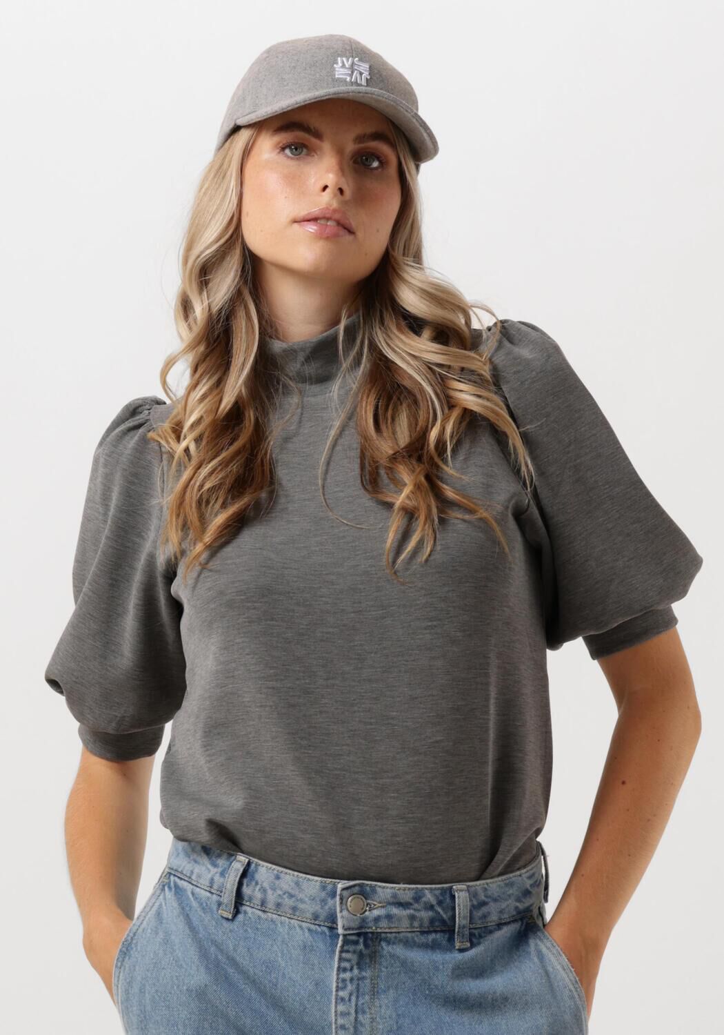 MY ESSENTIAL WARDROBE Dames Tops & T-shirts 21 The Puff Blouse Grijs