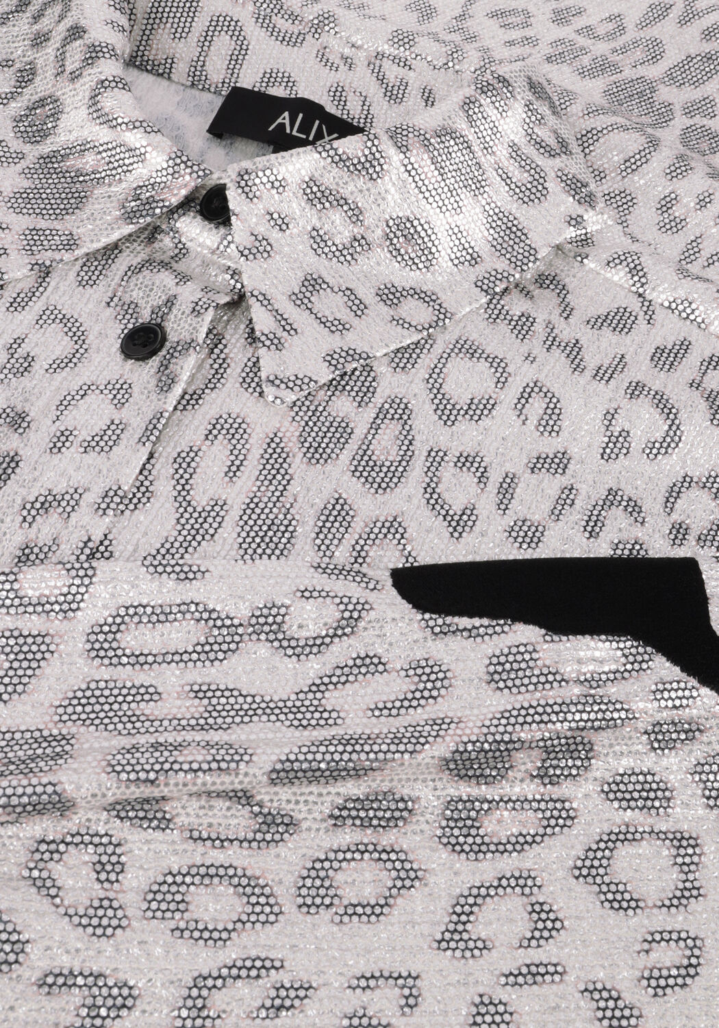 Zilveren ALIX THE LABEL Blouses LADIES KNITTED LEOPARD BLOUSE - large