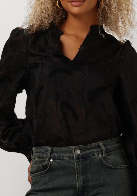 Zwarte MINUS Blouses PIPER V-NECK BLOUSE - large