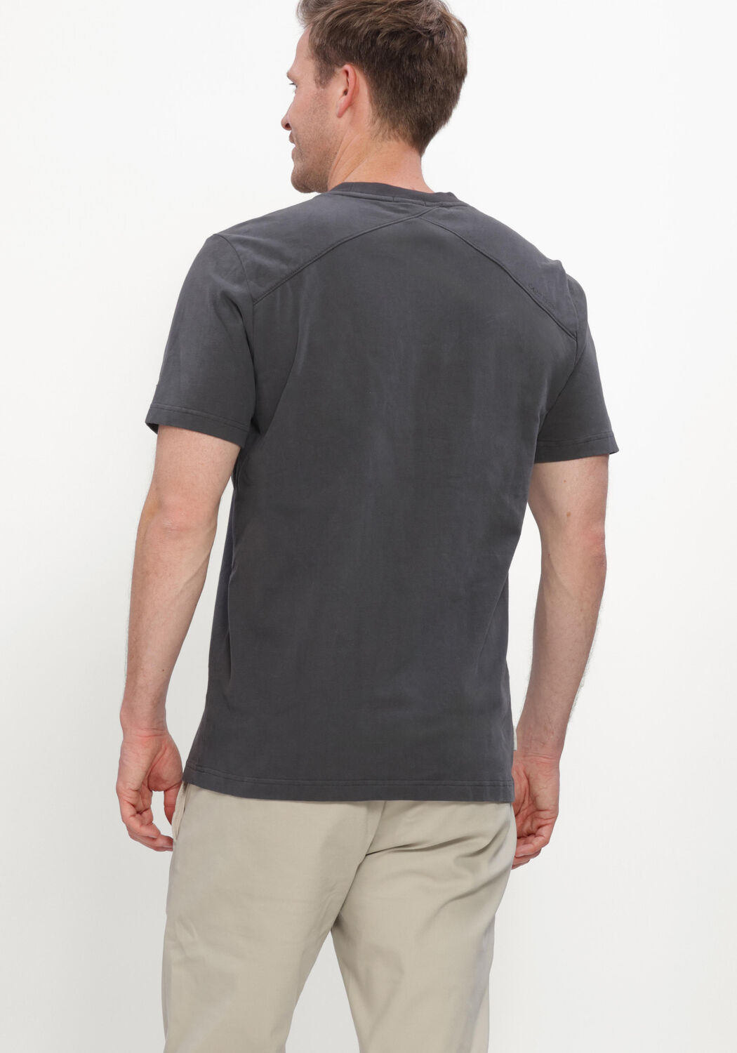 Antraciet CAST IRON T-shirt SHORT SLEEVE R-NECK REGULAR FIT PEACHED JERSEY - large
