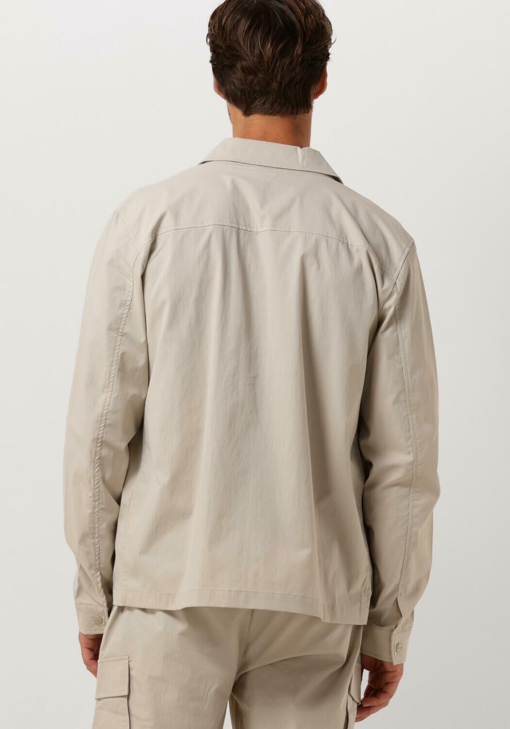 PURE PATH Heren Overshirts Shirt With Front Zipper And Chest Pockets Zand