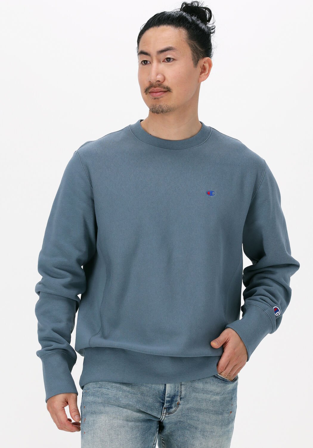 lichtblauwe champion sweater crewneck sweatshirt