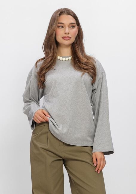 Grijze BOII STUDIOS Top ALBERTO O-NECK BOXY - large