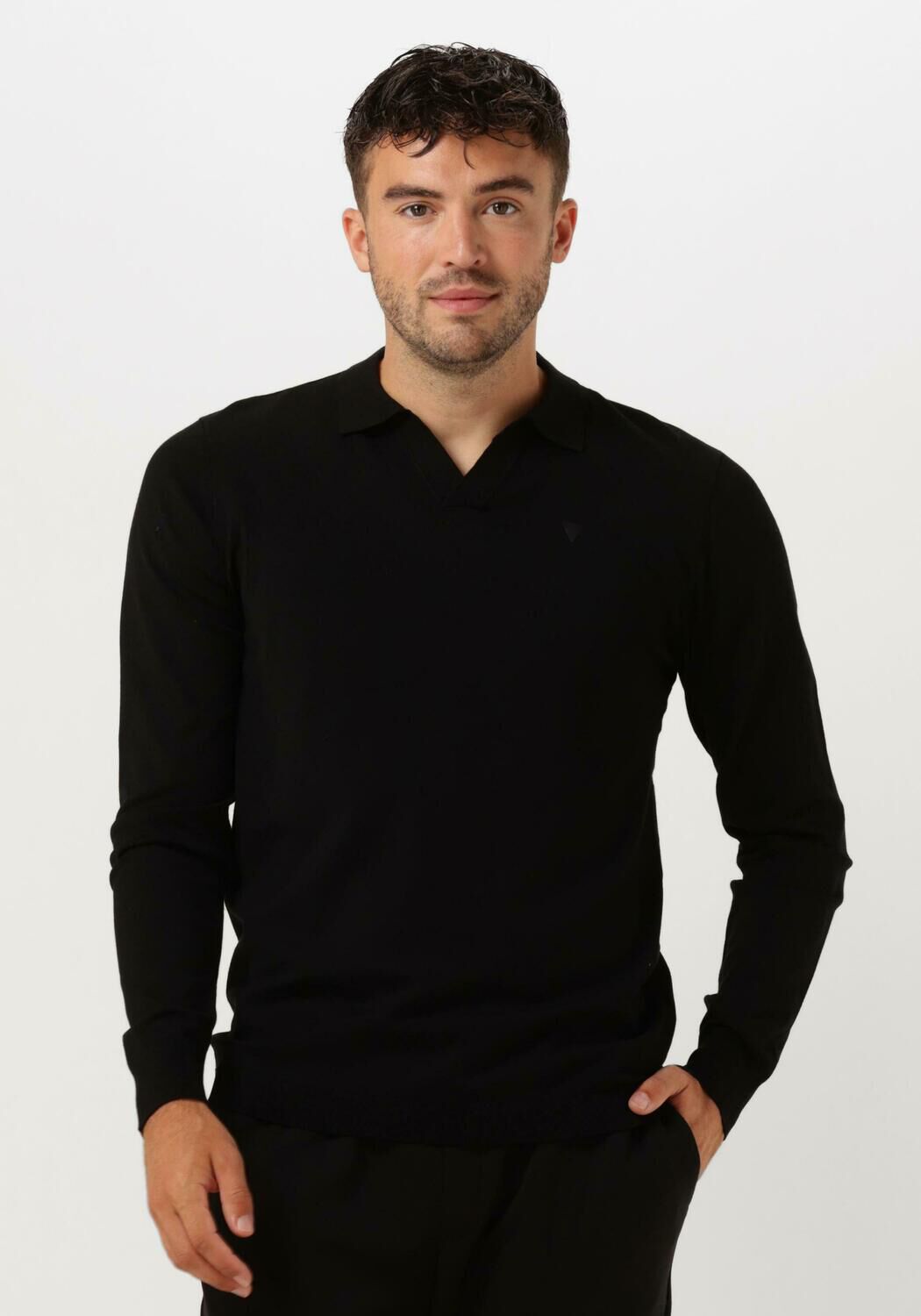 PUREWHITE Heren Truien & Vesten Knitted Longsleeve With Special Collar Zwart