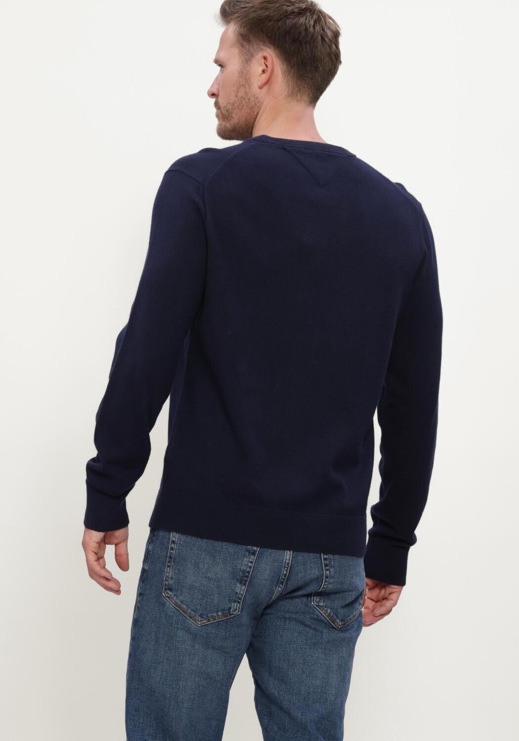 Donkerblauwe TOMMY HILFIGER Trui PIMA ORG CTN CASHMERE CREW NECK - large