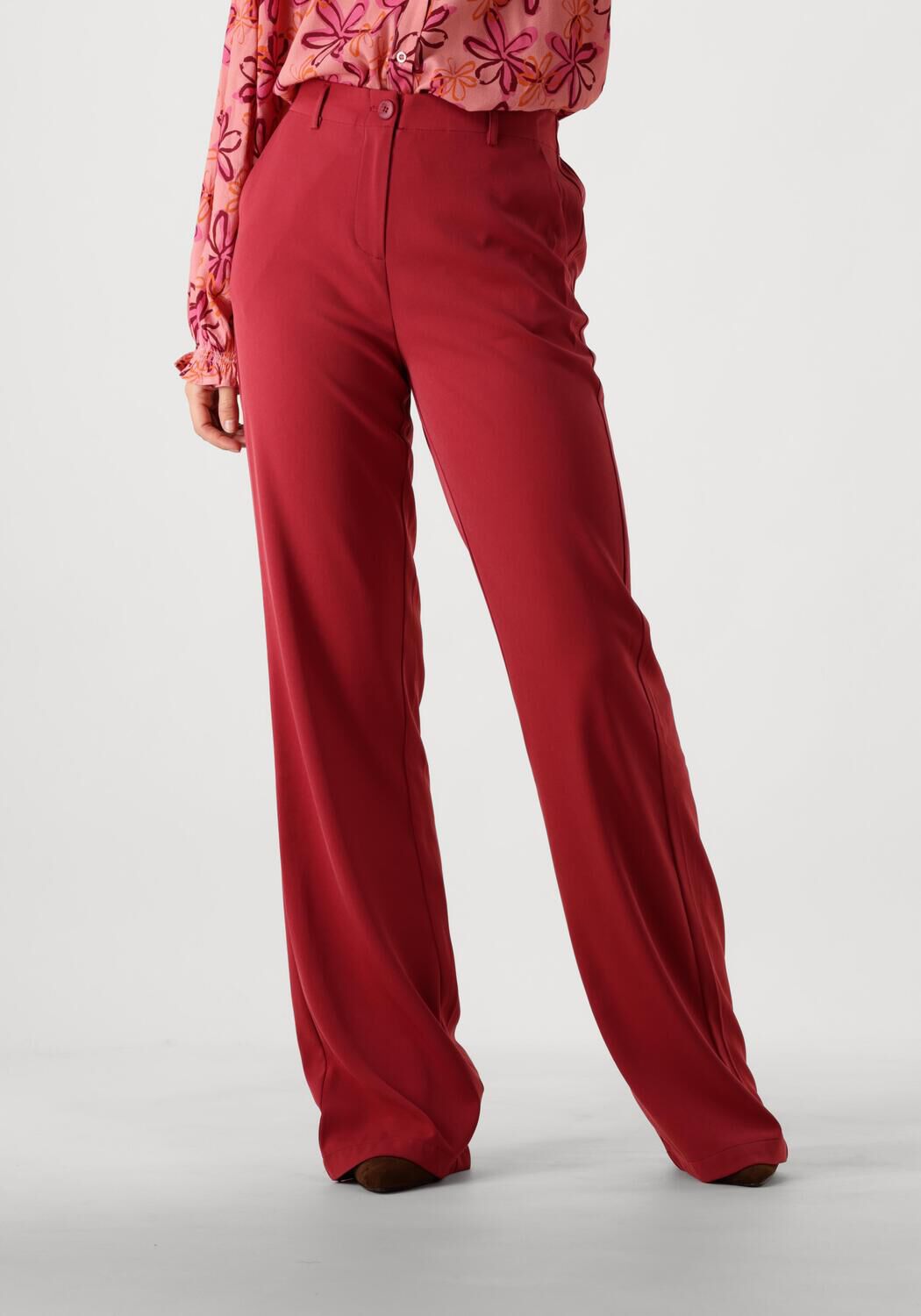 Ydence high waist wide leg pantalon Solange Tall donkerrood