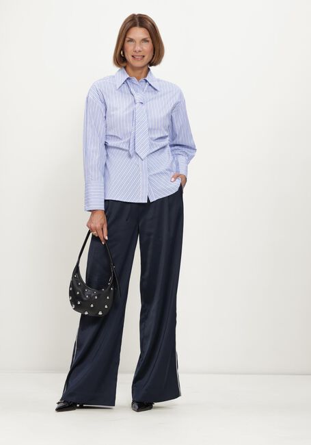 Blauwe HAUTE L'AMITI&Eacute; Blouses EMMA TIE STRIPE SHIRT - large