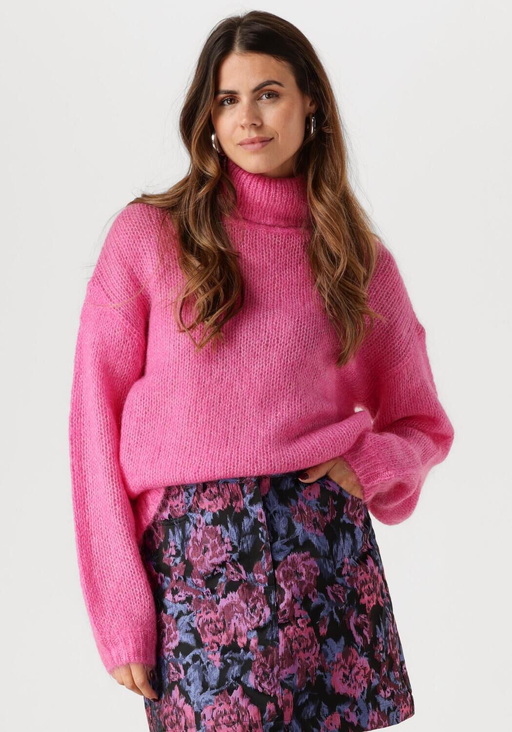 Y.A.S. Dames Truien & Vesten Yaslambi Ls Knit Rollneck Pullover Fuchsia