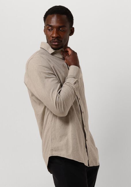 Beige PROFUOMO Klassiek overhemd SHIRT CUTAWAY SC COTTON LINNEN - large
