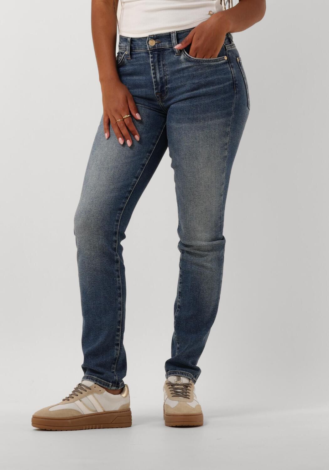 7 For All Mankind Slim Fit Jeans Donkerblauw Blue Dames