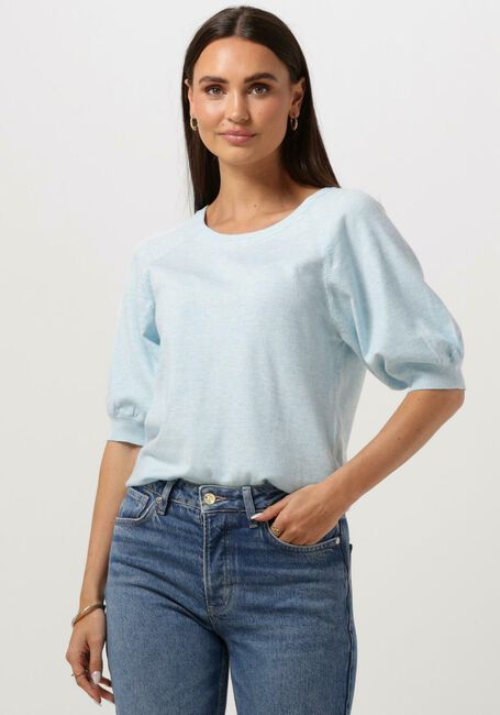 Lichtblauwe MSCH COPENHAGEN Top MSCHESLINA RACHELLE 2/4 RAGLAN PULLOVER - large