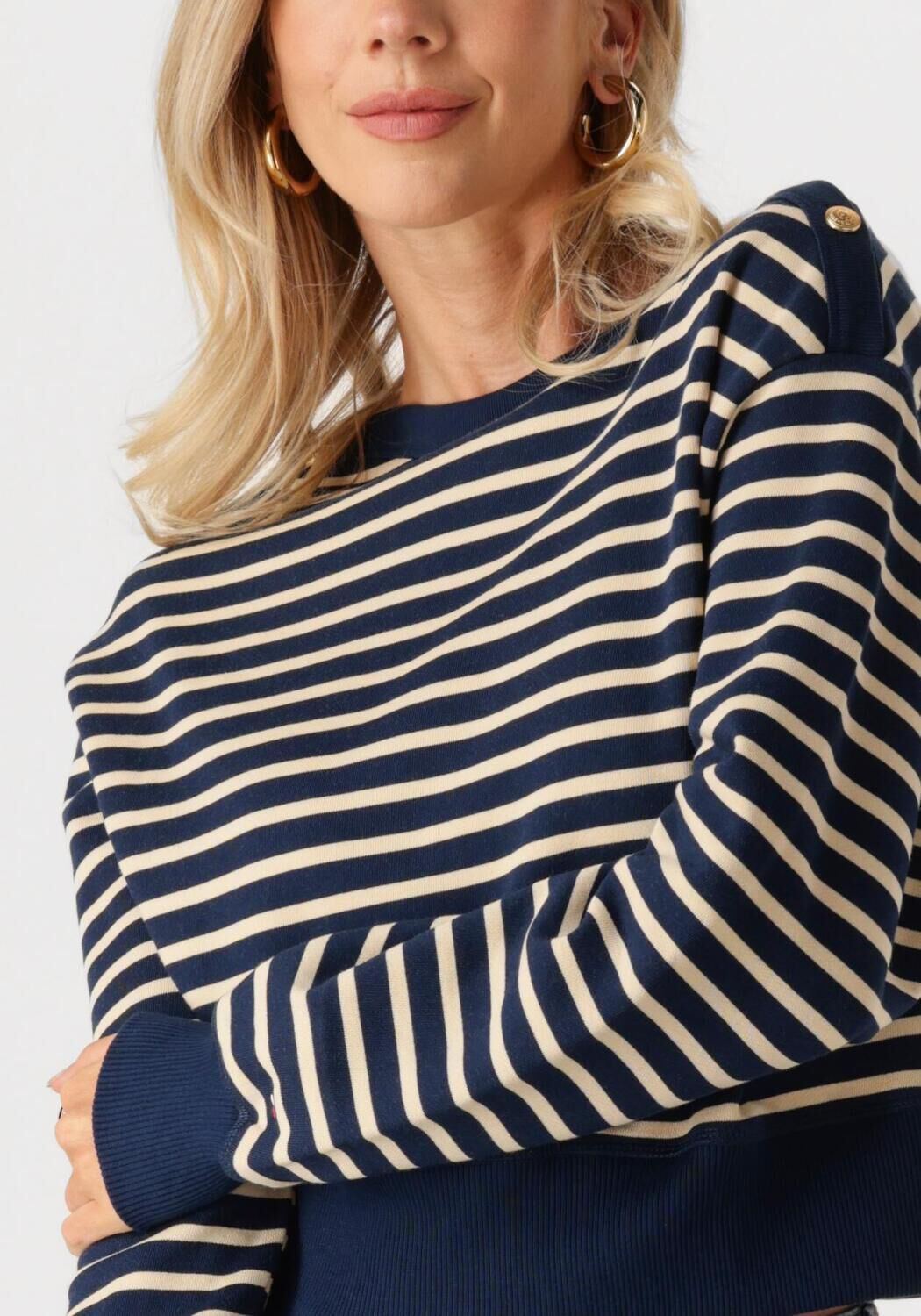 TOMMY HILFIGER Dames Truien & Vesten Gold Btn Boat-nk Swtshirt Blauw