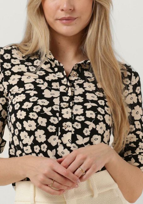 Zwarte VANILIA Blouses FLORAL POLO - large