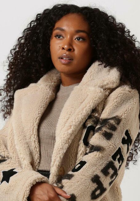 Beige GOOSECRAFT Teddy jas RHONDA SCRIPT COAT - large