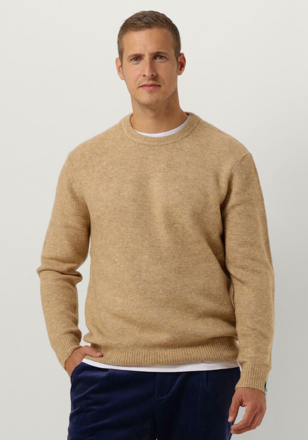 SCOTCH & SODA Heren Truien & Vesten Regular Fit Softy-knit Melange Pull Camel