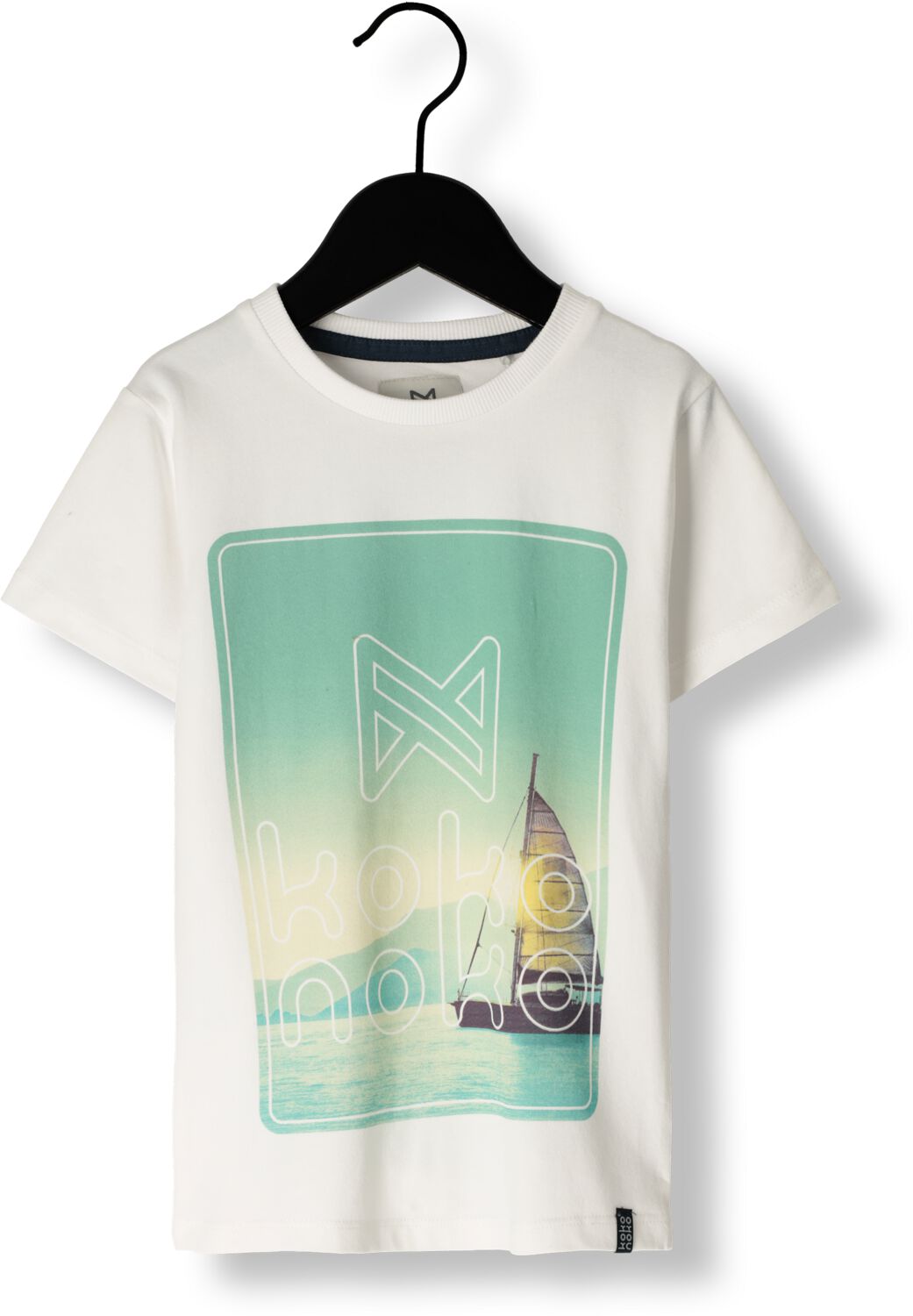 Koko Noko T-shirt met printopdruk wit Jongens Katoen Ronde hals Printopdruk 104